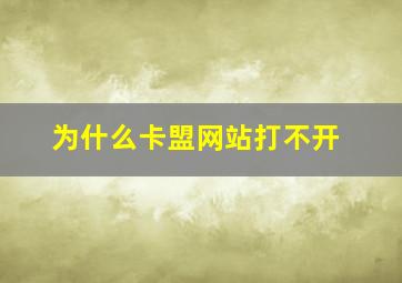 为什么卡盟网站打不开