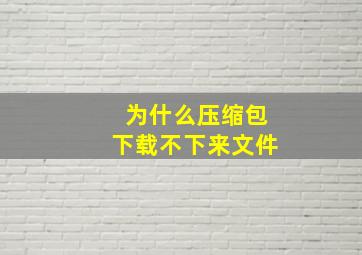 为什么压缩包下载不下来文件