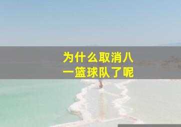 为什么取消八一篮球队了呢