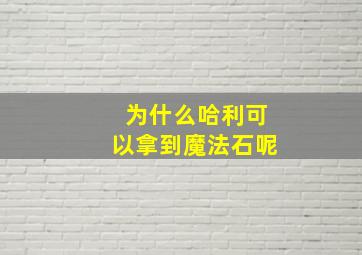 为什么哈利可以拿到魔法石呢