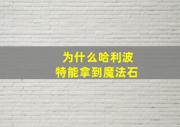 为什么哈利波特能拿到魔法石