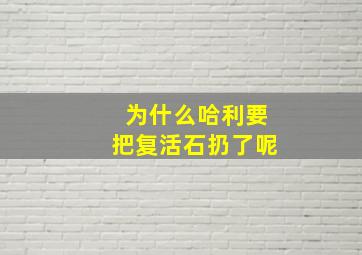 为什么哈利要把复活石扔了呢