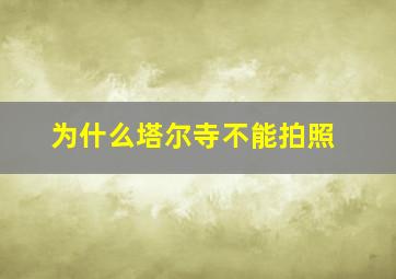 为什么塔尔寺不能拍照