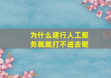 为什么建行人工服务就就打不进去呢