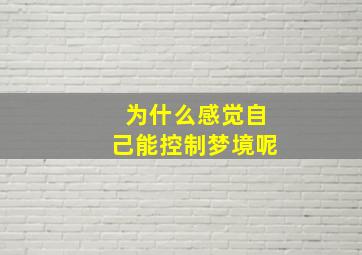 为什么感觉自己能控制梦境呢