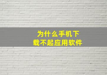 为什么手机下载不起应用软件