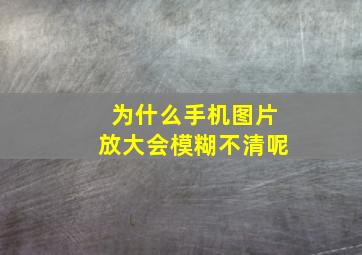 为什么手机图片放大会模糊不清呢