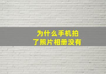 为什么手机拍了照片相册没有