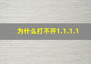 为什么打不开1.1.1.1