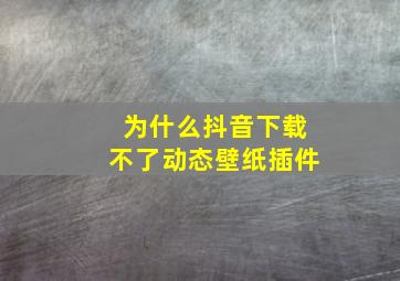 为什么抖音下载不了动态壁纸插件