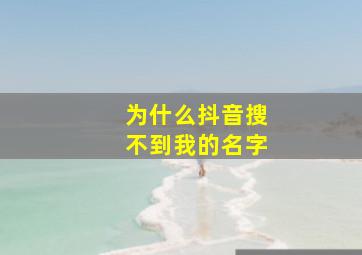 为什么抖音搜不到我的名字