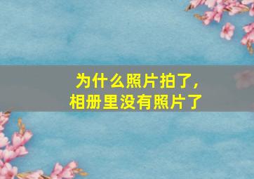 为什么照片拍了,相册里没有照片了