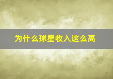 为什么球星收入这么高