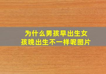 为什么男孩早出生女孩晚出生不一样呢图片