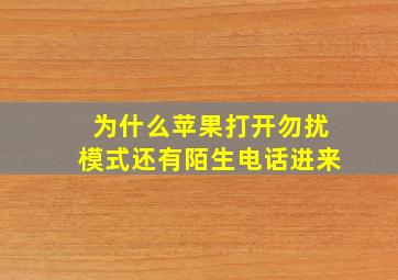 为什么苹果打开勿扰模式还有陌生电话进来