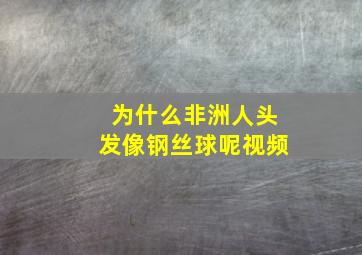 为什么非洲人头发像钢丝球呢视频