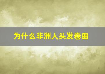 为什么非洲人头发卷曲