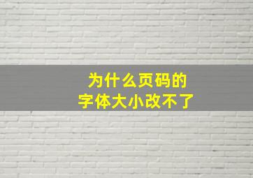 为什么页码的字体大小改不了