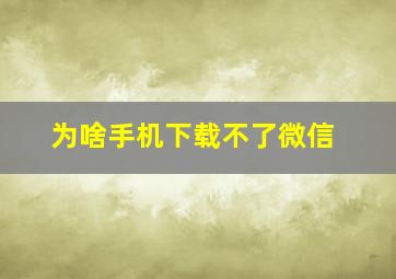 为啥手机下载不了微信