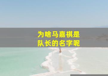 为啥马嘉祺是队长的名字呢