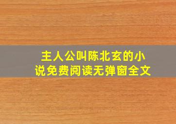 主人公叫陈北玄的小说免费阅读无弹窗全文