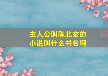 主人公叫陈北玄的小说叫什么书名啊