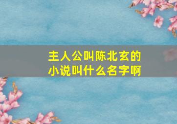 主人公叫陈北玄的小说叫什么名字啊