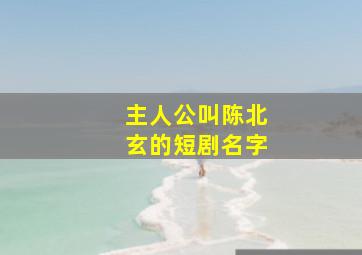 主人公叫陈北玄的短剧名字