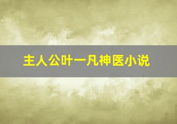 主人公叶一凡神医小说