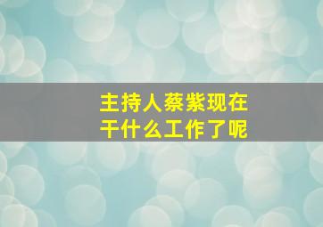 主持人蔡紫现在干什么工作了呢