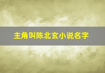 主角叫陈北玄小说名字