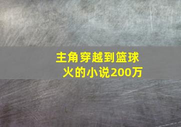 主角穿越到篮球火的小说200万