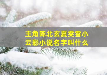 主角陈北玄夏雯雪小云彩小说名字叫什么