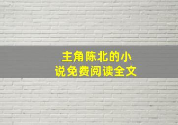 主角陈北的小说免费阅读全文