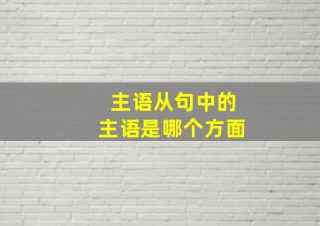 主语从句中的主语是哪个方面