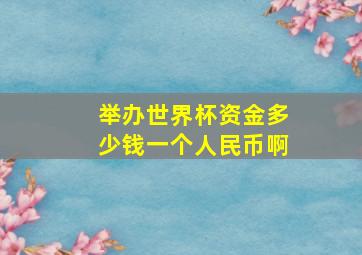 举办世界杯资金多少钱一个人民币啊