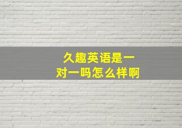 久趣英语是一对一吗怎么样啊