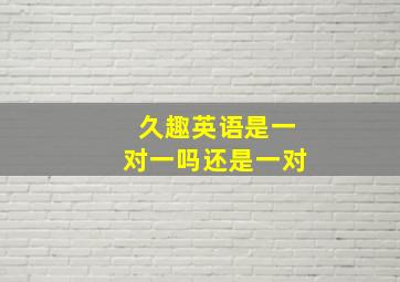 久趣英语是一对一吗还是一对