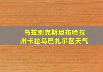 乌兹别克斯坦布哈拉州卡拉乌巴扎尔区天气