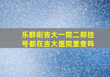 乐群街吉大一院二部挂号都在吉大医院里查吗