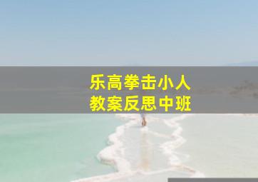 乐高拳击小人教案反思中班