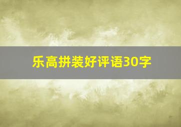 乐高拼装好评语30字