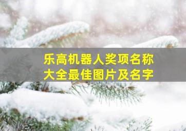 乐高机器人奖项名称大全最佳图片及名字