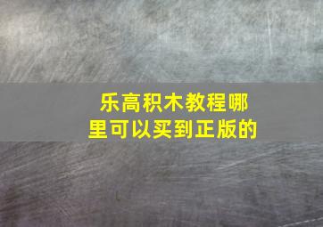 乐高积木教程哪里可以买到正版的