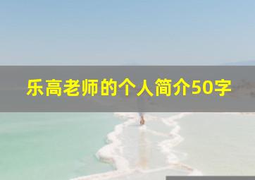 乐高老师的个人简介50字