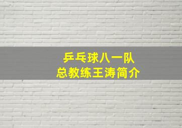 乒乓球八一队总教练王涛简介