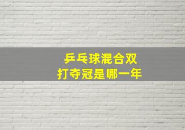 乒乓球混合双打夺冠是哪一年