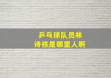 乒乓球队员林诗栋是哪里人啊