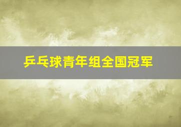 乒乓球青年组全国冠军