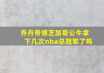 乔丹带领芝加哥公牛拿下几次nba总冠军了吗